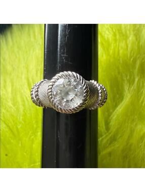 RETIRED Judith Ripka Sterling Silver Genuine Cubic Zirconia Cable Band Ring